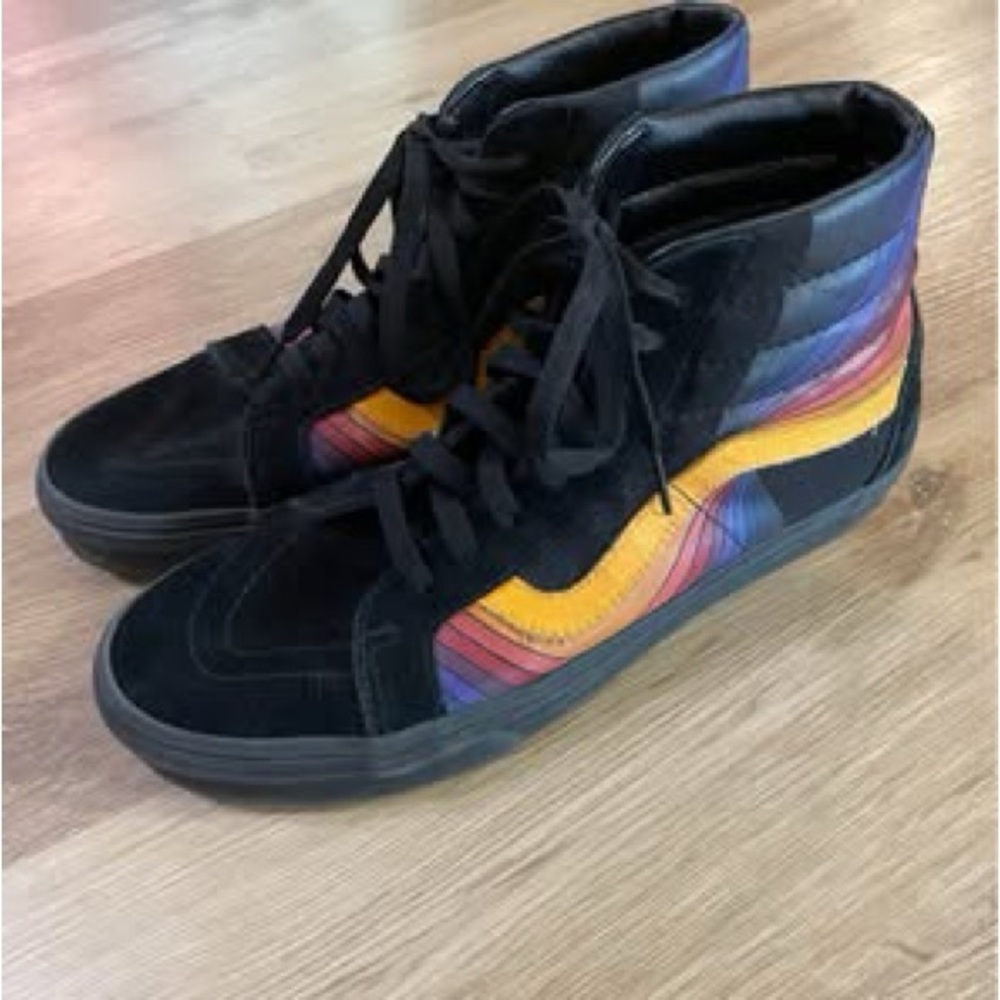 Vans Black and Multicolor High-Top Sneakers